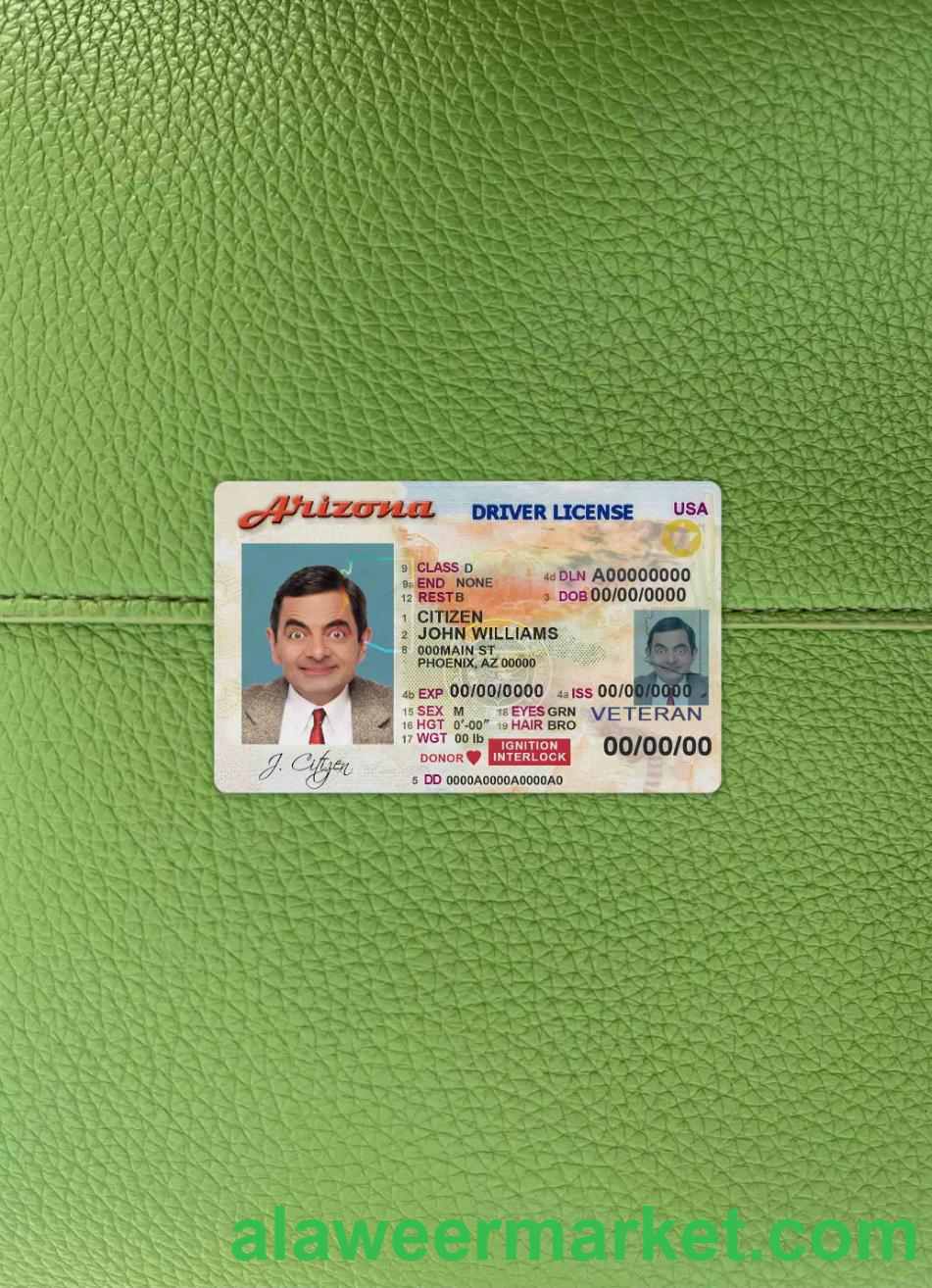 USA Arizona Driver License photolook FRONT